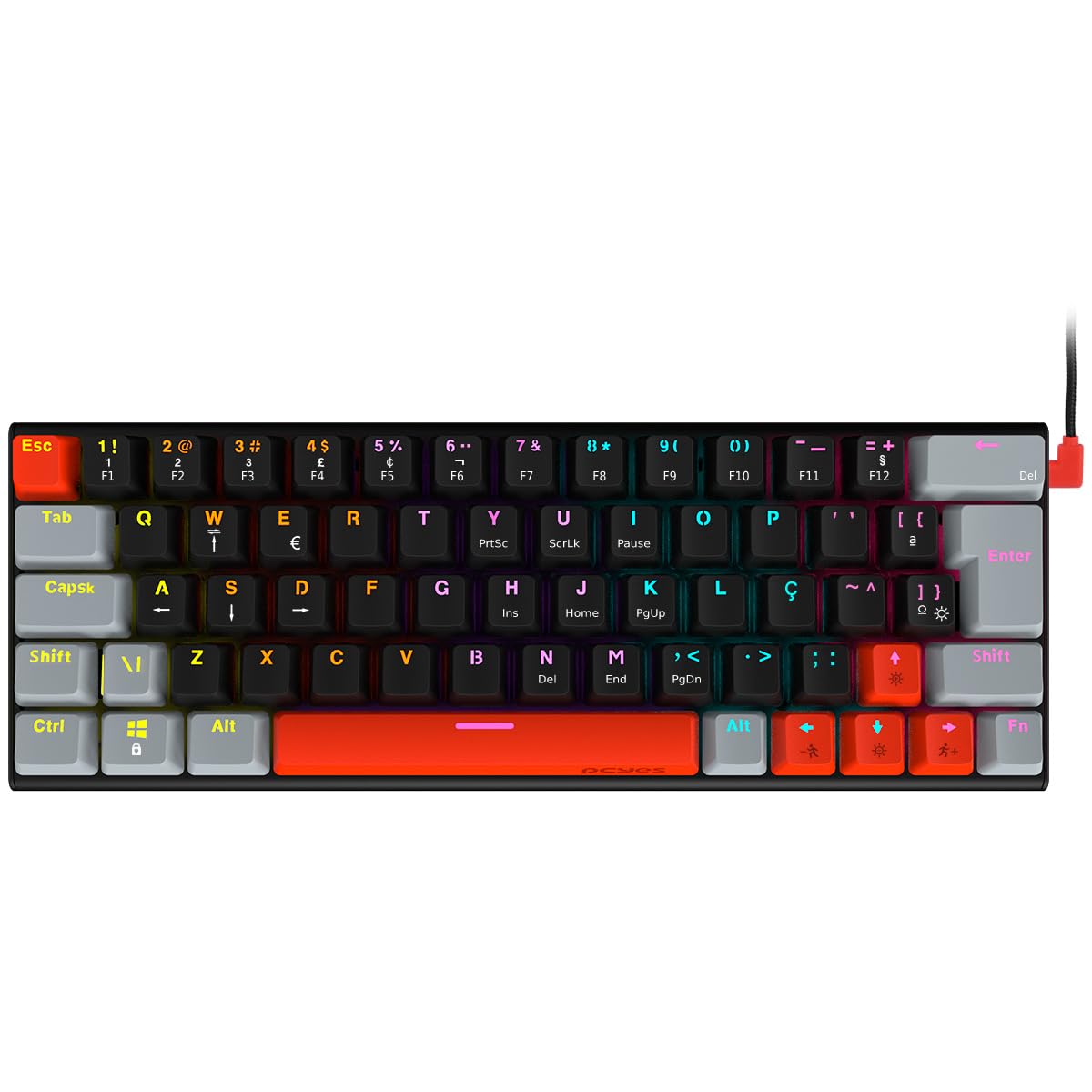 TECLADO GAMER MECANICO PCYES KUROMORI 60% - SWITCH BLUE - LED